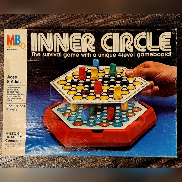 Vintage INNER CIRCLE Strategy Survival Board Game Milton Bradley 1981 INCOMPLETE - Picture 1 of 4